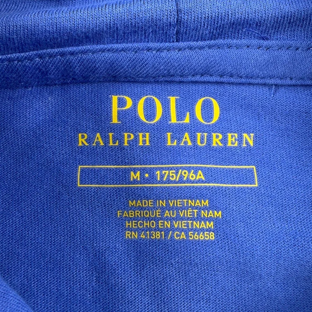 Polo Ralph Lauren Hoodie Mens Medium Blue Graphic 1967 Long Sleeve T-Shirt